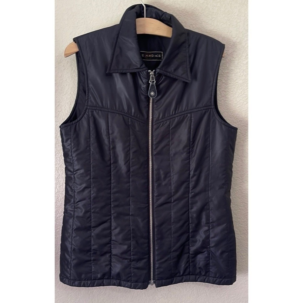 Bogner‎ Fire + Ice Womens Quilted Full Zip Vest Black Sleeveless Jacket Collar